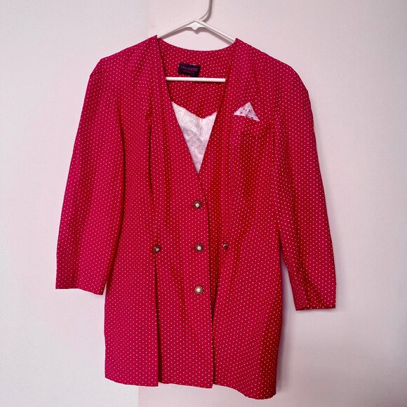 Pink White Polka Dot Lace Set - Picture 2 of 10